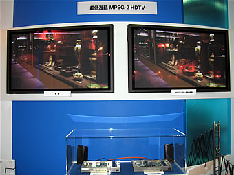 MPEG-2 HDTVの展示の様子