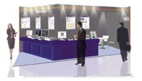 展示会場にあるNTTエレクトロニクスのブースイメージ