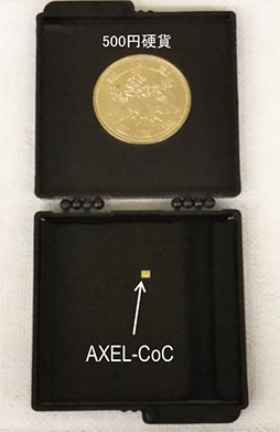 写真：AXEL-CoCと500円硬貨のサイズ比較